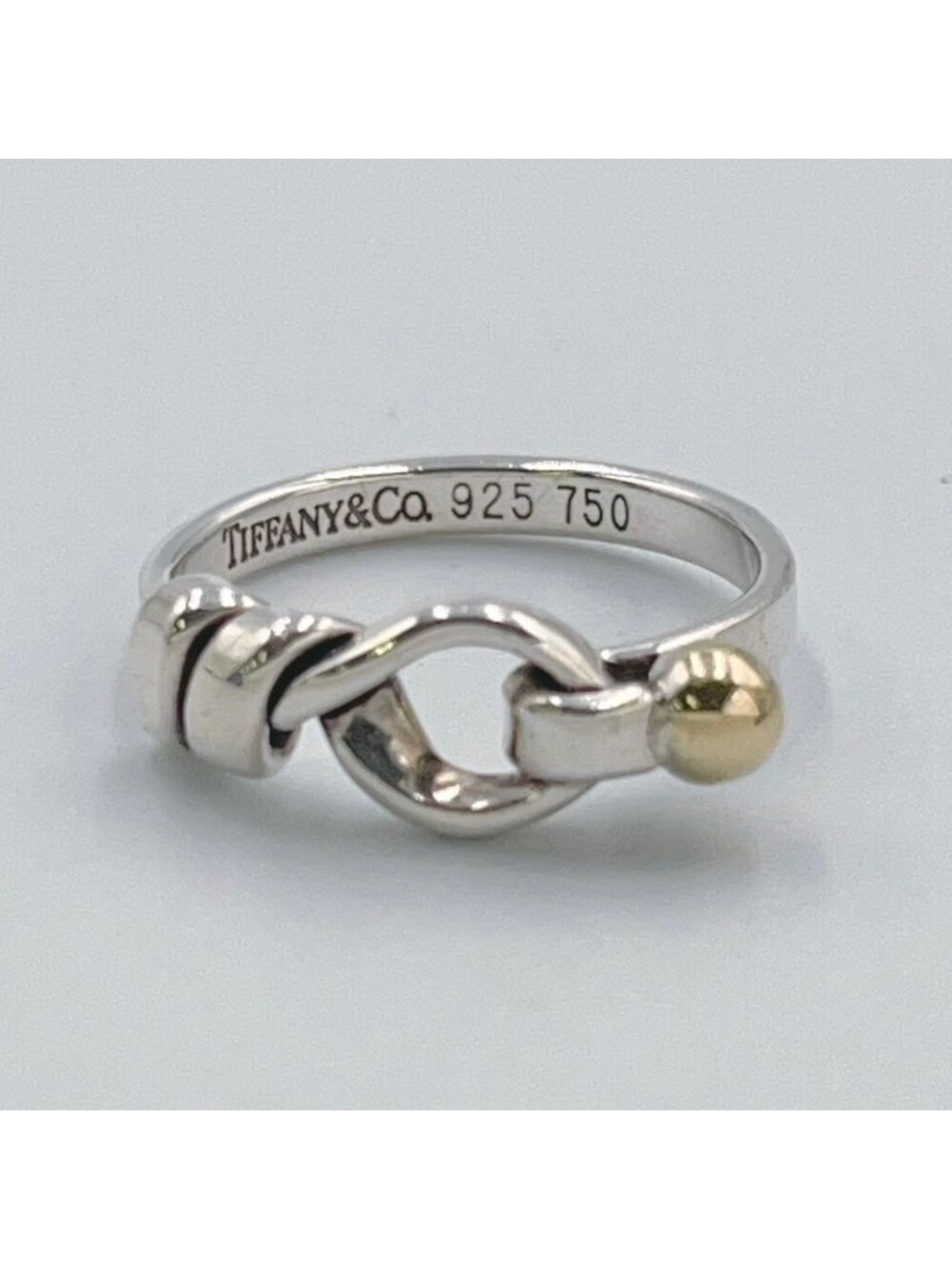 Tiffany & Co Hook & Eye Love Knot Ring Yellow Gold Silver